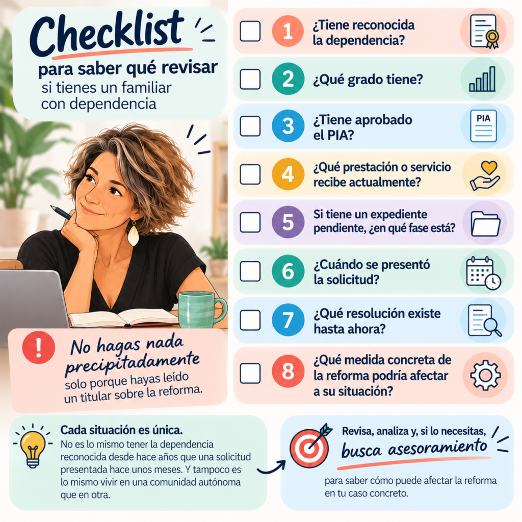 Temas a revisar para personas con dependencia